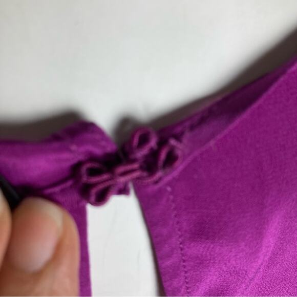 Donna Karan top tunic XS sleeveless silk purple Mod wrap NWT lagenlook - Picture 14 of 15